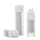 2 Pcs Frosted Plastic Airless Pump Bottles Refillable Foundation Bottles Empty Cream Lotion Bottles Square Essence Dispensers 50ML