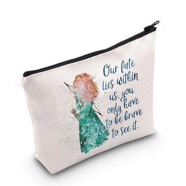 TSOTMO Princess Merida Gift Cartoon Movie Merchandise Makeup Bag Our fate lies within us, you only have to be brave to see it Cosmetic Bag Gift For Merida Fans(Our fate)