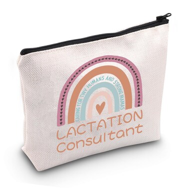 JXGZSO Lactation Consultant Gift Lactation Caring For Tiny Humans and Strong Mamas Consultant Rainbow Cosmetic Bag (LACTATION Consultant Bag)