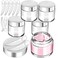 MotBach 4 Pack 2oz Glass Jars with Lids,Small Glass Jars with Lids and Inner Liners,60ml Empty Glass Jars Travel Toiletries Cosmetic Containers with Spatulas for Slime Sample Lip Balm Cream Lotion