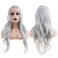 Baruisi Long Wavy Silver Grey Wigs for Women Side Part Natural Looking Cosplay Synthetic Fiber Wig Heat Resistant Replacement Wig