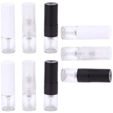 9 Pcs 1ml Perfume Sample Bottles Empty Mini Glass Atomizer Spray Bottle Refillable Fine Mist Travel Bottle For Fragrance Essential Oils