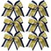 Cheerleader Bows 8 Inch 3 Layers 6 Pcs Ponytail Holder Jumbo Cheerleading Bows Hair Elastic Hair Tie for High School College (Navy/White/Yellow)