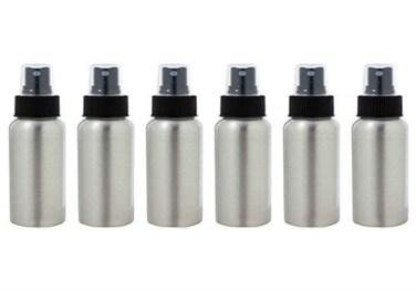 AKOAK 6 Pcs 1 Oz Aluminum Fine Mist Spray Bottles with Black Pump Spray Cap,Great for Cleaning, Travel, Perfume