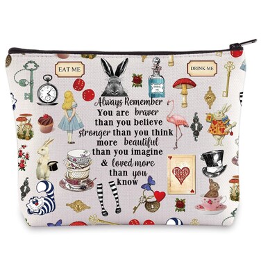 LEVLO Fairy Tale Movie Cosmetic Make up Bag Fairy Tale Fans Gift You Are Braver Stronger Smarter Than You Think Makeup Zipper Pouch Bag For Women Girls