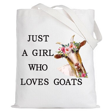 LEVLO Funny Goat Cosmetic Bag Animal Lover Gift Just A Girl Who Loves Goats Makeup Zipper Pouch Bag Goat Lover Gift (Goats)