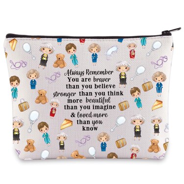 LEVLO Golden Inspired Cosmetic Make Up Bag Golden TV Show Fans Gift You Are Braver Stronger Smarter Than You Think Makeup Zipper Pouch Bag Golden Merch(Always Golden)