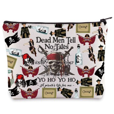 LEVLO Jack Sparrow Cosmetic Makeup Bag Angelica &amp; Jack Fans Gift Dead Men Tell No Tales Toiletry Bag Pirate Lover Merchandise