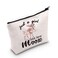LEVLO Funny Moose Cosmetic Make up Bag Animal Lover Gift Just A Girl Who Loves Moose Makeup Zipper Pouch Bag Moose Lover Gift (Who Loves Moose)