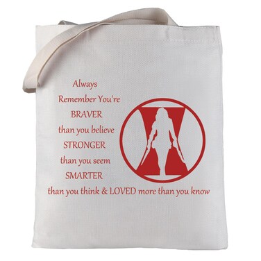 LEVLO Movie Cosmetic Make Up Bag Widow Fans Inspired Gift You Are Braver Stronger Smarter Than You Think Makeup Zipper Pouch Bag (Widow Tote)