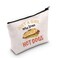 LEVLO Hot Dogs Cosmetic Bag Food Lover Gift Just A Girl Who Loves Hot Dogs Makeup Zipper Pouch Bag Hot Dogs Lover Gift