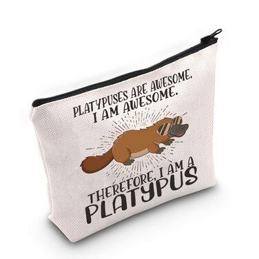 LEVLO Platypus Cosmetic Makeup Bag - Platypus Lover Gift - Zipper Pouch Bag - Merchandise