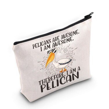 LEVLO Pelican Cosmetic Makeup Bag Pelicans Lover Gift Pelicans Are Awesome Makeup Zipper Pouch Bag For Pelicans Fans (Pelicans Are Awesome)