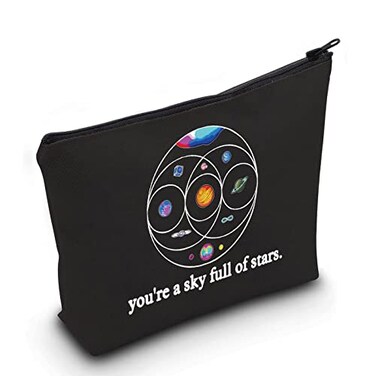 LEVLO Music Band Cosmetic Make Up Bag Star Moon Sun Lover Gift You'Re a Sky Full Of Stars Make Up Zipper Bag For Women Girls