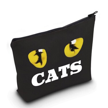 LEVLO Broadway Cat Cosmetic Make Up Bag Musical Theatre Fans Gift Cat Makeup Zipper Pouch Bag For Friend Family
