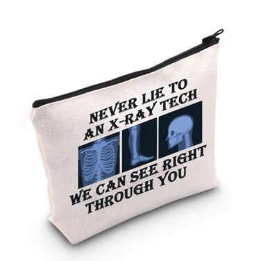 JNIAP Radiographer Gift Xray Technologist Cosmetic Bag Rad Tech Gift Radiology Tech Gift (Never Lie To Bag)