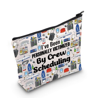 JNIAP Flight Attendant Gift I Have Been Personally Victimized by Crew Scheduling Cosmetic Bag Stewardess Aviation Gift (I've Been Personally Bag)