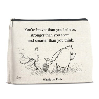 YeleY Inspirational Winnie the Pooh Gifts for Women Girls Classic Winnie the Pooh Makeup Bag for Women Girls Friends Sisters Daughter Friendship Cosmetic Makeup Bag