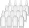 JUVITUS 4 oz / 120 ml Frosted Clear Glass Boston Round Bottle with White Treatment Pump BPA Free Refillable Empty Storage Containers (12 Pack) + Travel Foamer