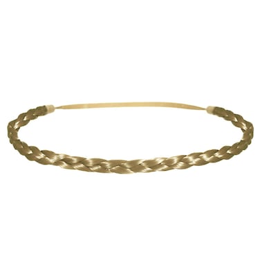 Mia Thin Braidie, Braided Synthetic Hair Headband on Elastic Rubber Band Hair Accessory for Women, Teens, Girls, Work - Blonde