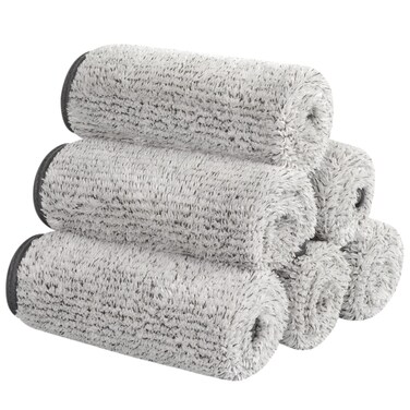 SUNLAND Microfiber Face Towels Reusable Makeup Remover Cloth Facial Washcloths for Bath 11Inchx11Inch 6 Pack Grey