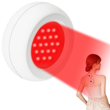 Mini Red Light Therapy for Body, Strong Energy Red Light Therapy Lamp with 660nm Red Light &amp; 850nm Infrared Light Targeted for Body Healthcare, 5 Levels of Dual Light Adjustment, White