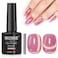 MIZHSE Pink Cat Eye Gel Nail Polish, Dawn Effect Glass Magnetic Gel Polish, Crystal Jelly Cateye Nail Gel with Magnet Stick Soak Off Nail Art Manicure Home