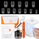 modelones Gel Nail Kit, Short Square Gel Nail Tips 9-in-One Nail Glue &amp; Portable U V Nail Lamp, 216Pcs 12Sizes Press On Acrylic False Nails Tip DIY Nails Art Nail Extension Gift for Women