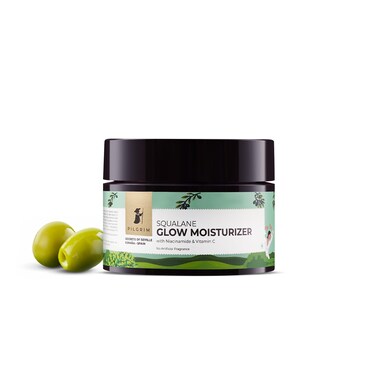 Pilgrim Squalane Glow Moisturizer   Enriched with Vitamin C &amp; Niacinamide   Hydrating &amp; Nourishing Daily Facial Cream   Reduce Wrinkle &amp; Provide Youthful Glow   1.76 Oz/50gm