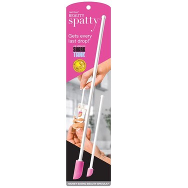 Spatty Daddy Makeup Spatula Set (6 and 12 Inch Pink) Shark Tank Mom Made to Scrape Last Drop of Beauty Products, Foundation, Good Gifts for Women, Teen, Grandma, Mom Stocking Stuffers Under 10 Dollars