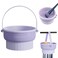 Makeup Brush Cleaner Mat 3 in 1 Silicone Makeup Brush Cleaning Bowl with Drying Holder Brush Cleaning Scrubber Tool Cosmetic Brush Cleaner with Holder for Storage Stand