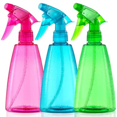 Spray Bottles 3-Pack, 16 Oz, Mist &amp; Stream, Plastic Water Spray Bottle for Hair, Essential Oils, Plants, Cleaning Solutions, BBQ, Cat Dog Correction Behavior - Leak Proof - Empty Spray Bottles