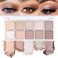 10Colors Light Brown Nude Silver Eyeshadow Palette Makeup,Natural Neutral Highly Pigmented Eye Shadow,Naturing-Looking Long Lasting Waterproof Blendable Hypoallergenic Suitable for Beginners
