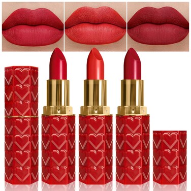 3 Pcs Matte Velvet Lipstick for Women Set,Nude Long Lasting Matte Lipstick 24H Waterproof for Girls Natural Lip Makeup,Matte Non-Stick Lipstick Makeup for Women,labiales magicos 24 horas originales