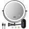 Magnifying Mirror with Lights 1x/15x Rechargeable: 8.5 inch Wall Mounted Lighted Makeup Mirror for Bathroom