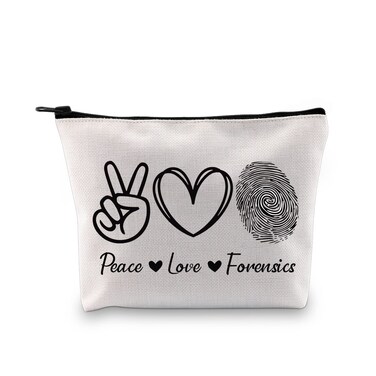 G2TUP Forensic Gift Peace Love Makeup Bag Cosmetic Bag Zipper Travel Bag (Peace Love Forensics MB)