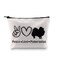 G2TUP Pomeranian Lover Gift Peace Love Pomeranian Makeup Bag Pomeranian Mom Cosmetic Bag Pomeranian Dog Owner Gift Zipper Travel Pouch (Peace Love Pomeranian White Bag)