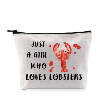 G2TUP Lobsters Lover Gift Who Loves Lobsters Makeup Bag Seafood Restaurant Lover Cosmetic Bag Foodie Themed Gift (Loves Lobsters MB)