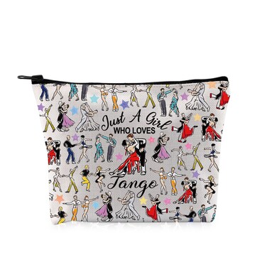 G2TUP Tango Lover Gift Who Loves Tango Makeup Bag Tango Fan Cosmetic Bag Tango Dancer Zipper Pouch Bag (Who Loves Tango MB)
