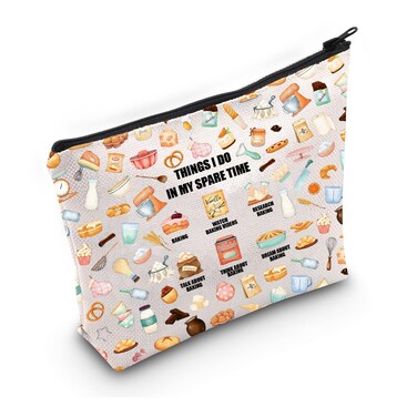 PWHAOO Baking Lover Gift Things I Do In My Spare Time Baking Makeup Bag Baker Cosmetic Bag Baking Enthusiast Gift (My Spare Time Baking M)