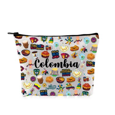 G2TUP Funny Colombia Lovers Gift Colombia Makeup Bag Colombia Traveller Cosmetic Bag Colombian Culture Lovers Gift (Colombia MB)