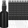 Nuogo 100 Pcs 2 Oz Glass Spray Bottles, Fine Mist Spray Bottle Refillable Cosmetic Bottles Empty Small Bottle with 10 Droppers, 5 Funnels, 2 Brushes for Essential Oil Cleaning Solutions(Black)