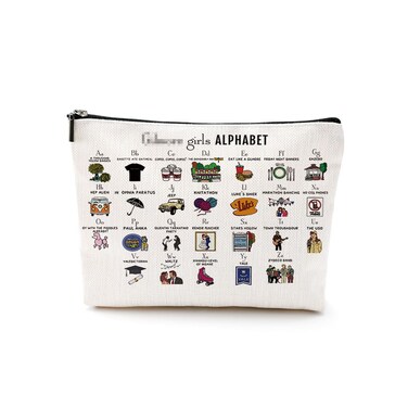 DJHUNG Funny Cosmetic Bag Girls Fans Inspired Gift TV Show Merchandise Makeup Bag Friendship Gifts for Women Friends Sister Teen Girls Her Birthday Christmas Coworker Gifts for Women Girls Alphabet