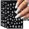 8 Sheets Christmas Nail Art Stickers Decals Self-Adhesive Holiday White Snowflakes Winter Nail Supplies Nail Art Design Decoration Accessories