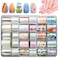 AddFavor 30 Roll Nail Foil Transfer Sheets Holographic Colorful Flower Geometric Nail Foil Decals AB Iridescent Nail Art Stickers for Women Girls Manicure Design