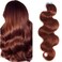 Reddish Brown Tape in Hair Extensions Remy Human Hair Body Wave 22inch 40Pcs 100g Thick from Top to End Full Head Seamless Skin Weft Tape ins #33 Dark Auburn