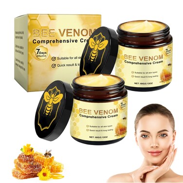 2Pcs Bee Venom Comprehensive Cream, Skincare Treatment Cream,Bee Venom Skin Cream, Visibly reduces skin blemishes, 2025 New Bee Venom Cream for All Skin Types