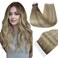 Full Shine Hair Extensions Tape in Human Hair Color 19/8/60 Blonde and Brown Hair Extensions Balayage Tape Ins Extensions Invisible Hair 20pieces Remy Hair Extensions 50grams 16inch for Party