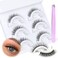 Self Adhesive Eyelashes Reusable Self Adhesive Eyelashes Short Natural Look Wispy Pre Glued Mink Lashes Fluffy Lashes Self Adhesive Lashes with Tweezers 13MM No Glue Needed Lashes by JIMIRE