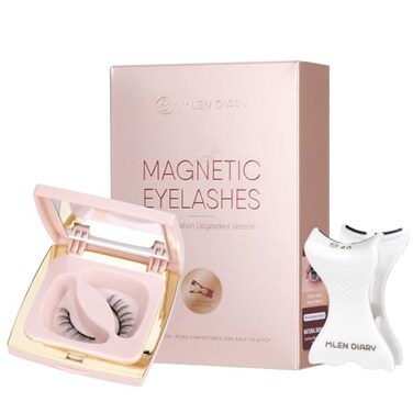 Dual Magnetic Eyelashes, Soft Magnetic Lashes Without Eyeliner, Reusable Lightweight Magnetic False Eyelashes with Applicator for Natural Makeup, No Need Glue